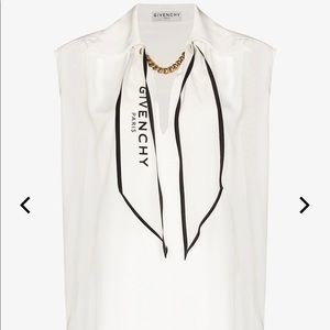 Givenchy Logo Scarf Sleeveless Blouse size 36 FR